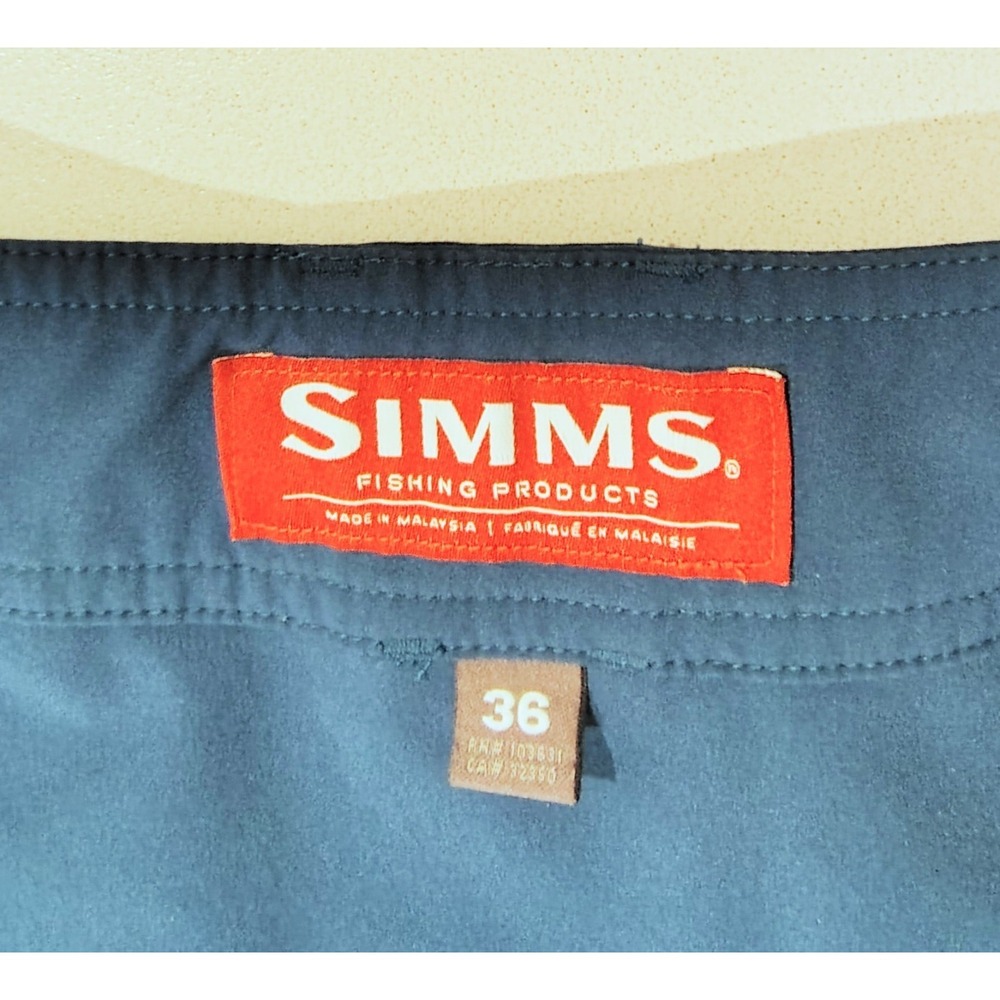 Simms Skiff Shorts Mens 36 Blue  Fishing Lightweight Hiking Quick Dry Activewear - Picture 4 of 10